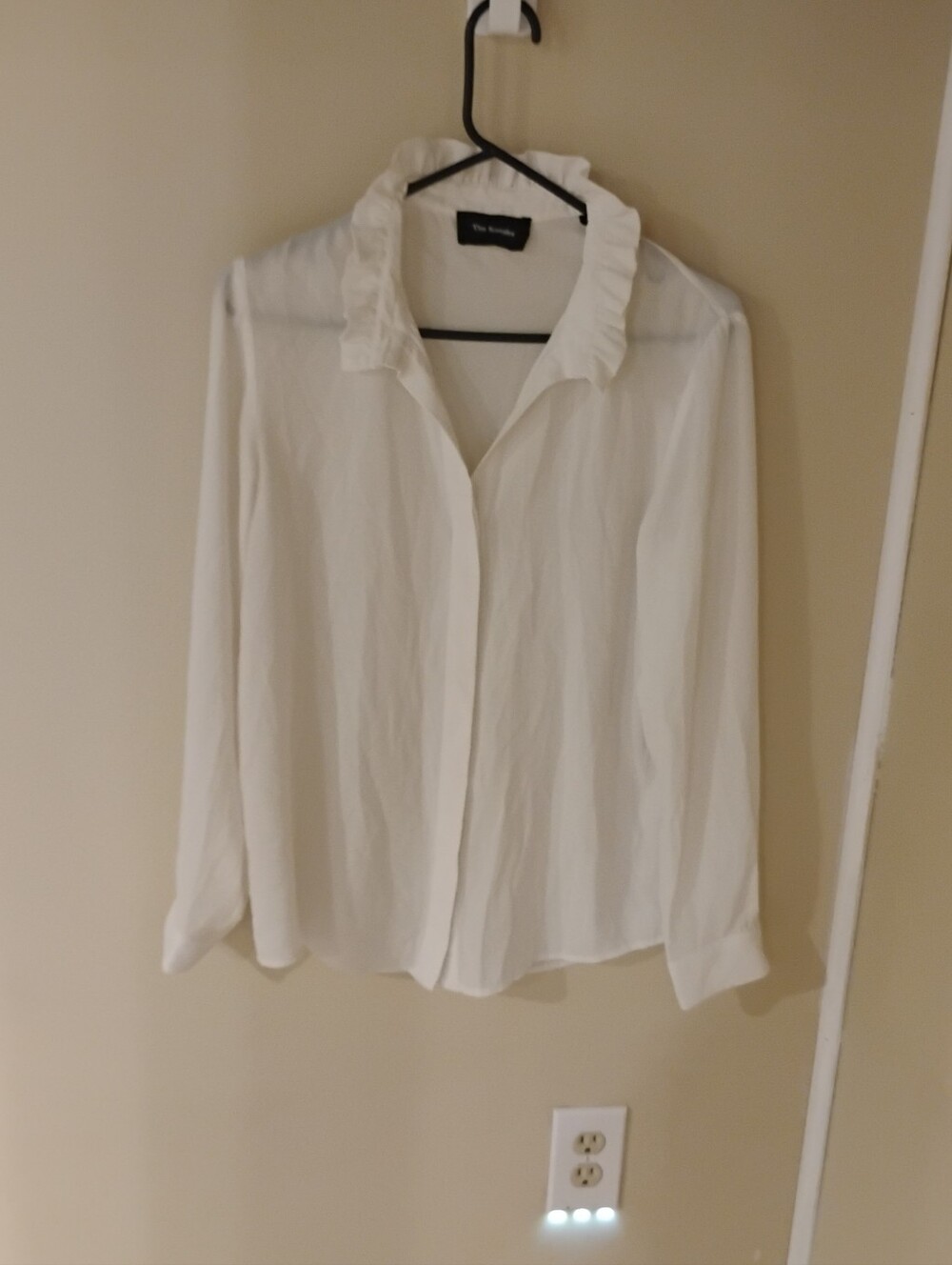 The Kooples Womens Ruffle Neckline Button Down Shirt Blouse Top Sz S